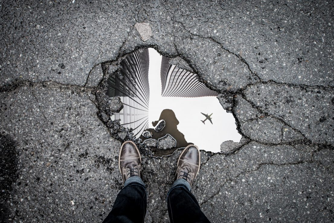 transforming disruption through pothole in road transforming disruption through pothole in road